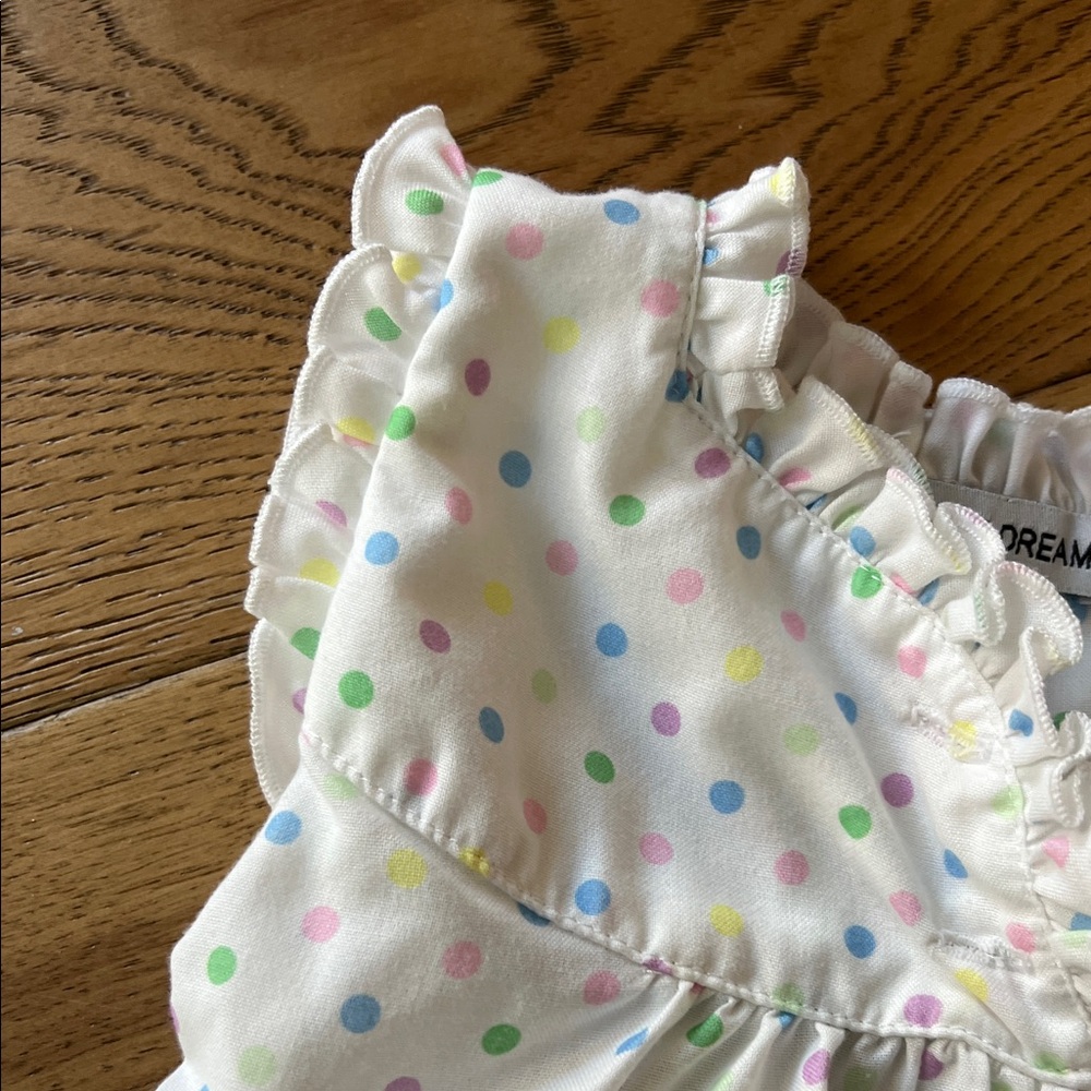 Sweet Dreams White Nightgown with Colorful Polka Dots - Picture 3 of 4